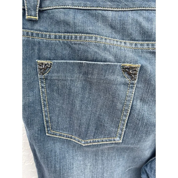 Elie Tahari Womens Mid Rise Bootcut Leg Denim Jeans Blue Sz L/XL - Picture 9 of 13